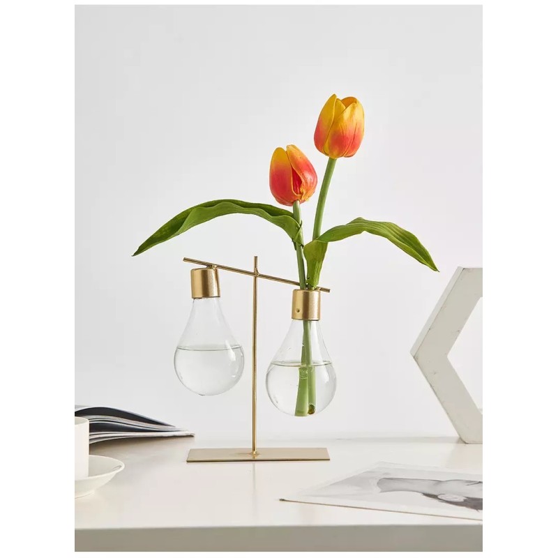 Vase design en forme ampoule double